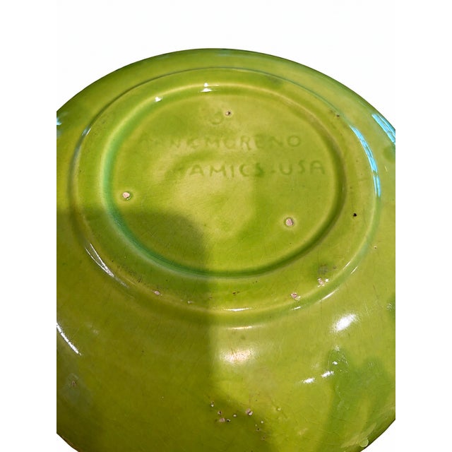 Vintage Frank Moreno Chartreuse Green Ceramic Planter For Sale - Image 4 of 5