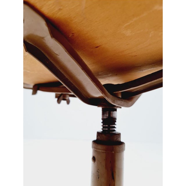 Brown Bauhaus Office Chair in Wood by Drabert, 1960s For Sale - Image 8 of 11