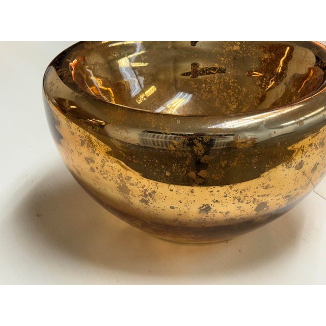 Amber Mercury Glass Decorative Bowl For Sale - Image 4 of 12