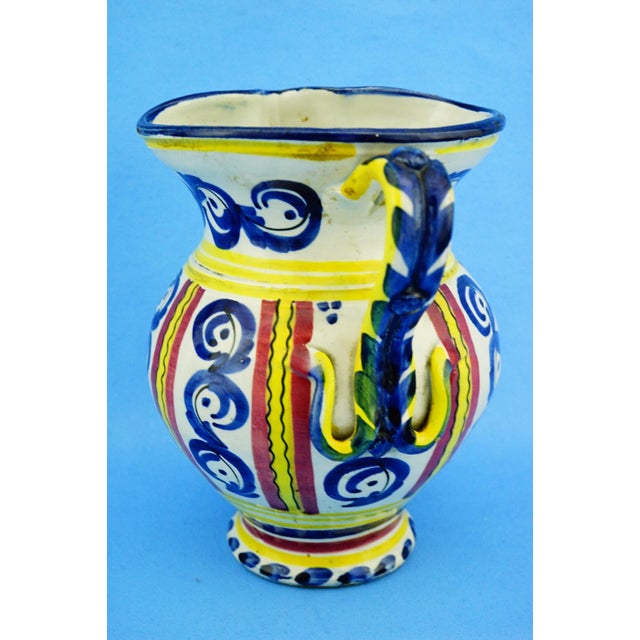 Antique Ceramic Jug Vase with a Two-Headed Eagle, Pesaro, Italy For Sale - Image 5 of 18