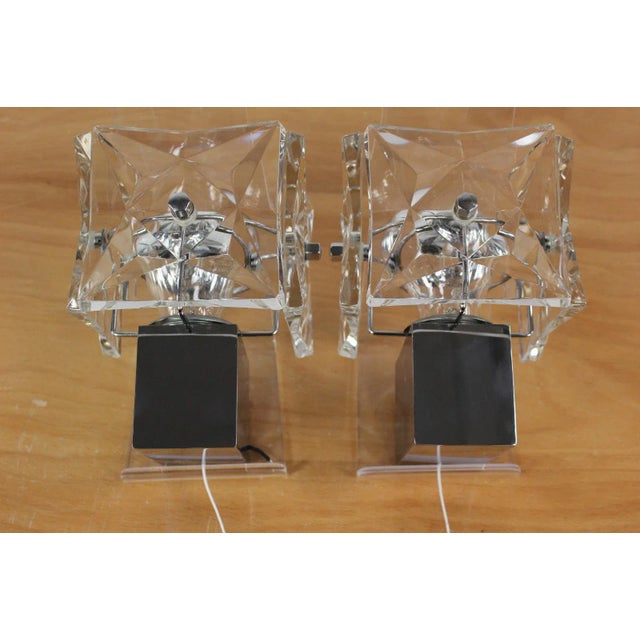 Mid-Century Modern Vintage Glass Table Lamps from Kinkeldey, 1960s, Set of 2 For Sale - Image 3 of 9