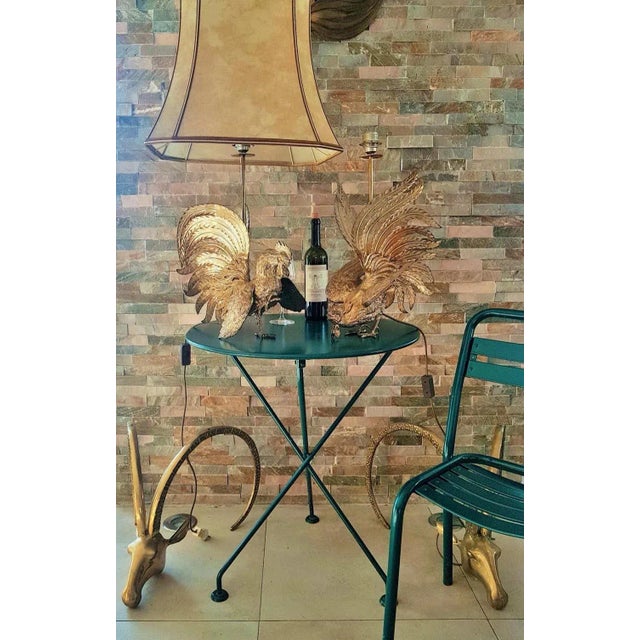 Mid-Century Modern Brass Rooster Table Lamps, 1960s, Set of 2 For Sale - Image 3 of 18