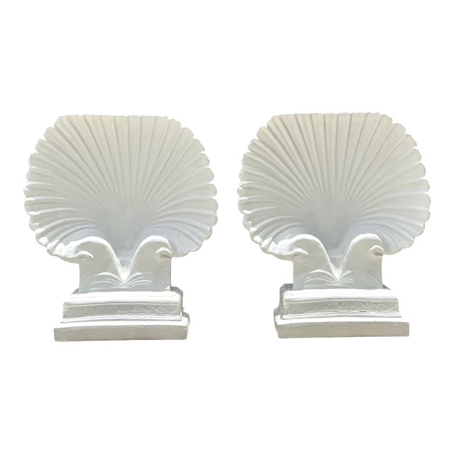 Vintage Clam Shell Pedestals - Set of 2 For Sale
