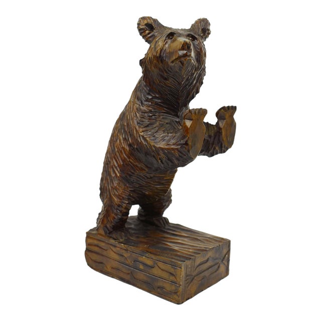 Black Forest Style Standing Bear Bookend For Sale