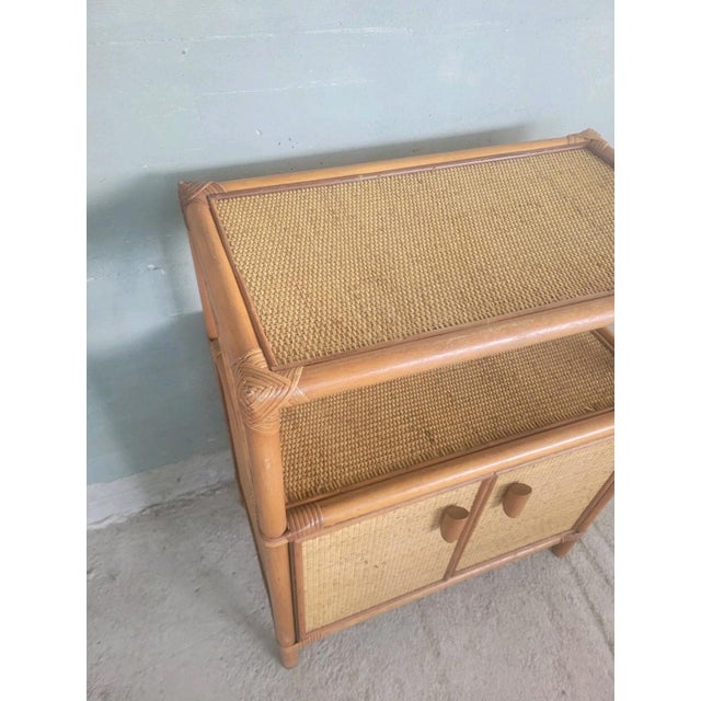 Rattan and Bamboo 2-Door Sideboard, 1970s For Sale - Image 4 of 9