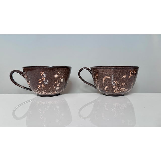 Studio Ceramic Cups with Plant and Animal Decor from Elli & Walter Serocka, Germany, 1970s, Set of 2 For Sale - Image 15 of 15