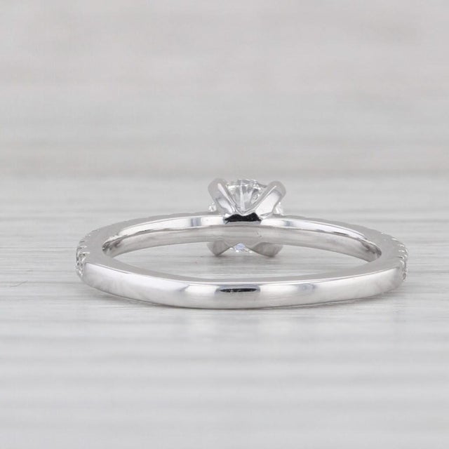 0.40ctw Round Diamond Engagement Ring 18k White Gold Small Size 3 For Sale - Image 4 of 7