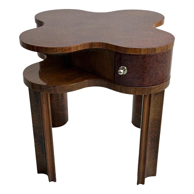 Art-Deco Walnut Coffee Table with Drawers, 1930s For Sale