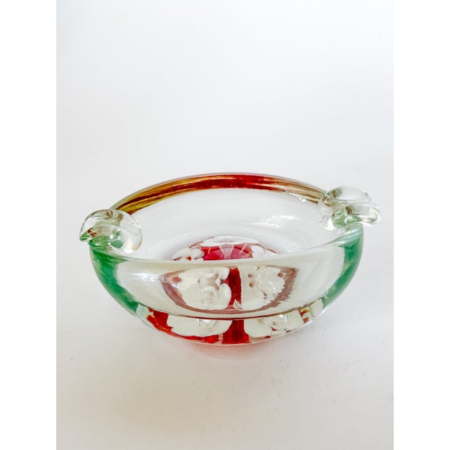 Murano Style Blown Glass Catchall Dish Ashtray With Lilies For Sale - Image 10 of 10