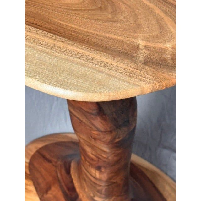 Wood The Zebra Slot Hoodoo Side Table by Green Coyote For Sale - Image 7 of 14