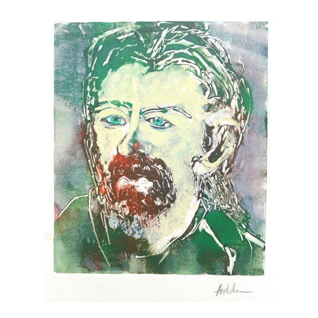 "Green Eyed Man With a Beard" by Listed Artist Martha Holden For Sale