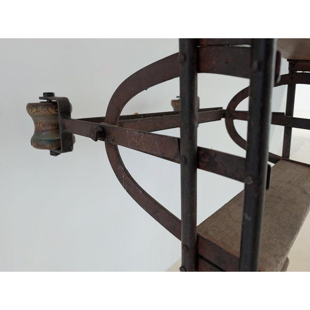 Library Ladder with Wooden Steps For Sale - Image 6 of 16