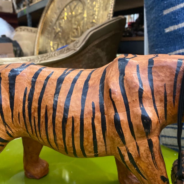 1970s 1970s Small Tiger Sculpture With Bow For Sale - Image 5 of 9