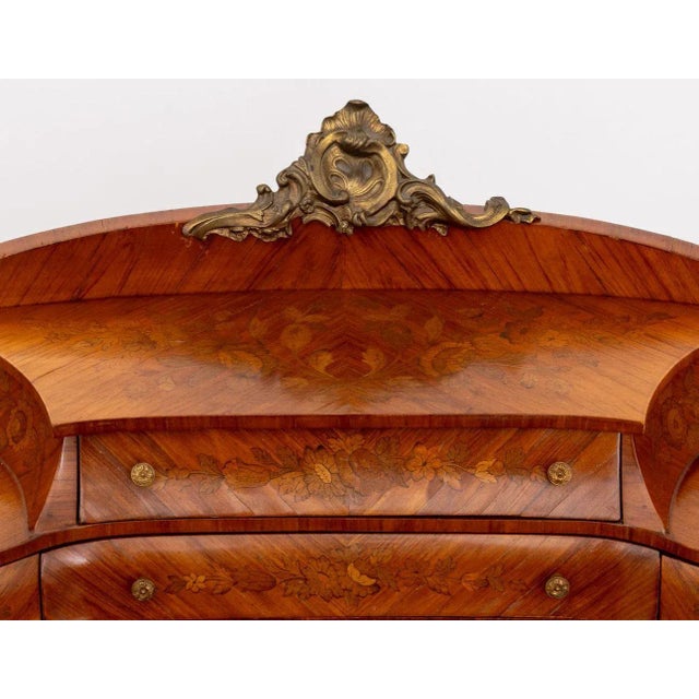 Early 20th Century Louis XV Style Marquetry Kingwood Escritoire For Sale - Image 5 of 13