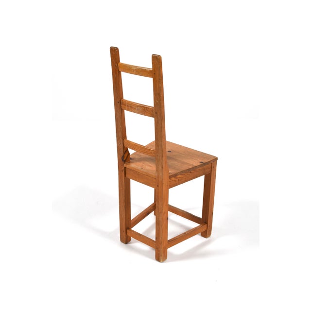 Brown Ladder Back Dining Chairs in Pine by Sven Larsson, Sweden, 1970s, Set of 4 For Sale - Image 8 of 14