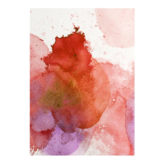 Red Pop Original Art Watercolor Framed Wall Print - Limited Edition For Sale