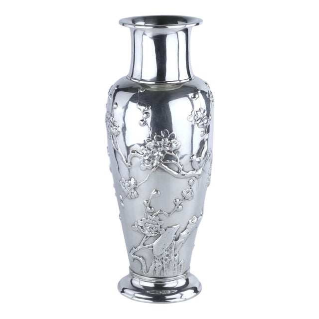 Silver Vase in the style of Japanese from Tiffany & Co., Usa, 1928 For Sale