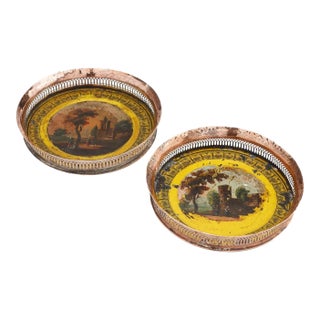 Pair of English Sheffield Tole Coasters, 1810-25 For Sale