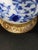 Mid 20th Century Chinoiserie Blue & White Double Gourd Porcelain Lamps on Gilt Lotus Bases - a Pair For Sale - Image 4 of 8