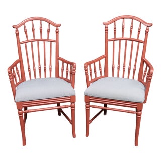 Pair of Thomasville-Attributed Windsor Armchairs For Sale