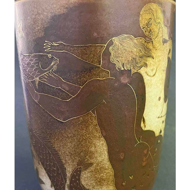 Gunnar Nylund Mid 20th Century "Cavorting Mermaids" Vase, Gunnar Nylund for Rorstrand. For Sale - Image 4 of 5