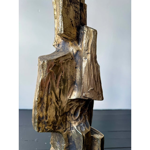 Mid-Century Modern 1970s Pair of Mid-Century Modern Brutalist Bronzed Lamps by Laurel For Sale - Image 3 of 8