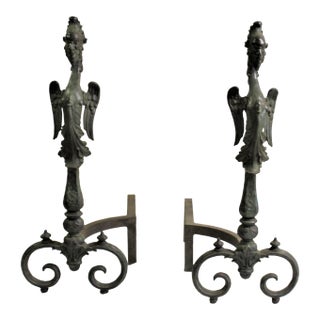 1990s Contemporary Andirons in Bronze - a Pair For Sale