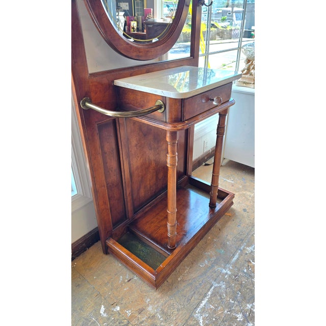1980s Vintage Apothecary Hallstand With Mirror For Sale - Image 5 of 10