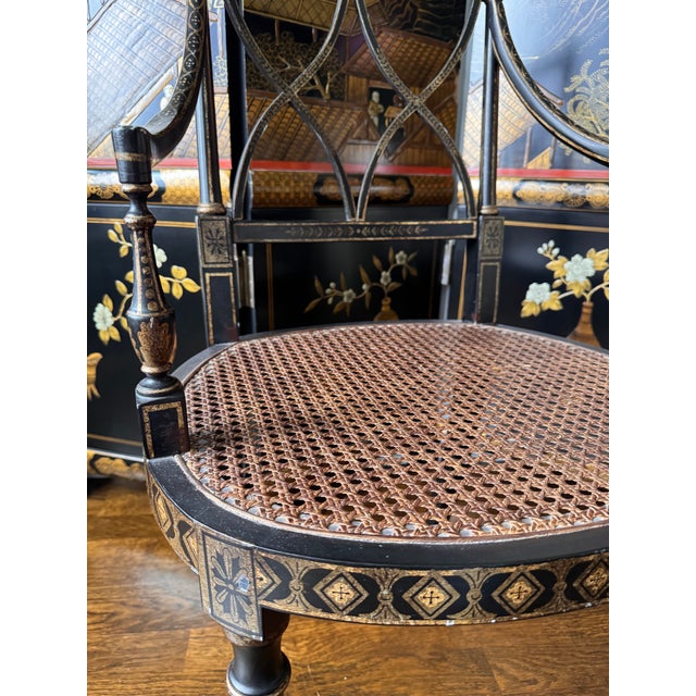 Wood Vintage English Regency Caneback Chair For Sale - Image 7 of 12