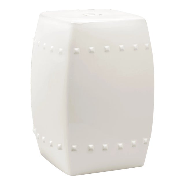 Henderson Garden Stool in Cream For Sale