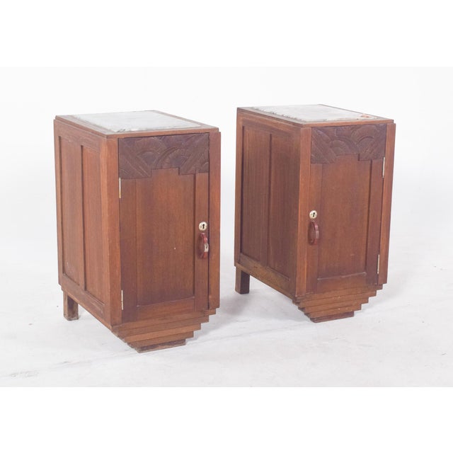Portuguese Art Deco Bedside Tables, 1920, Set of 2 For Sale - Image 4 of 10