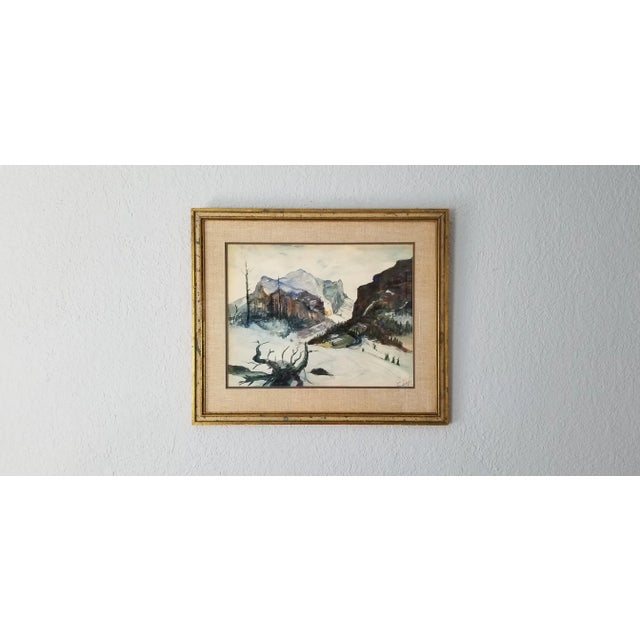 Mid-Century Modern 1963 Calif Artist Antonio Estrada Watercolor Landscape Painting For Sale - Image 3 of 13