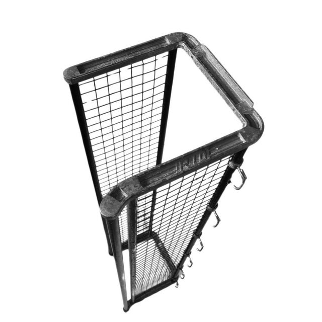 Industrial Metal Model Rio Hat Shelf in Black Lacquered Metal with Five Metal Hooks For Sale - Image 5 of 9