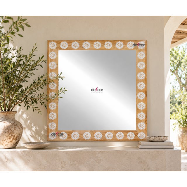 Showing clean contemporary lines contrasting with reclaimed teak and handmade inlay work. This beautiful boho modern...