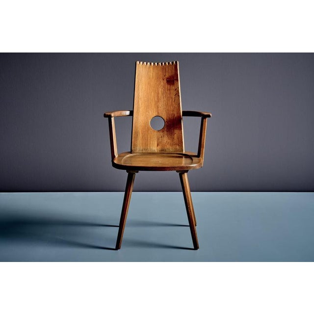 Brutalist Armchairs in Oak by Vervoort, Tilburgnetherlands, 1960s, Set of 2 For Sale - Image 6 of 16