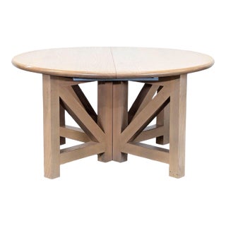 Vintage Ash Expandable Dining Table - Circa 1980s For Sale