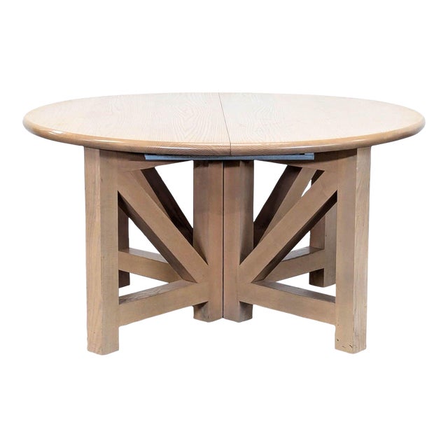 Vintage Ash Expandable Dining Table - Circa 1980s For Sale