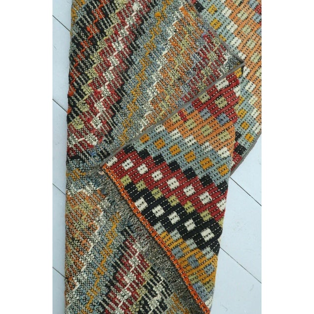 1960's Handmade Embroidered Kilim Runner - 29"x132" For Sale - Image 11 of 11
