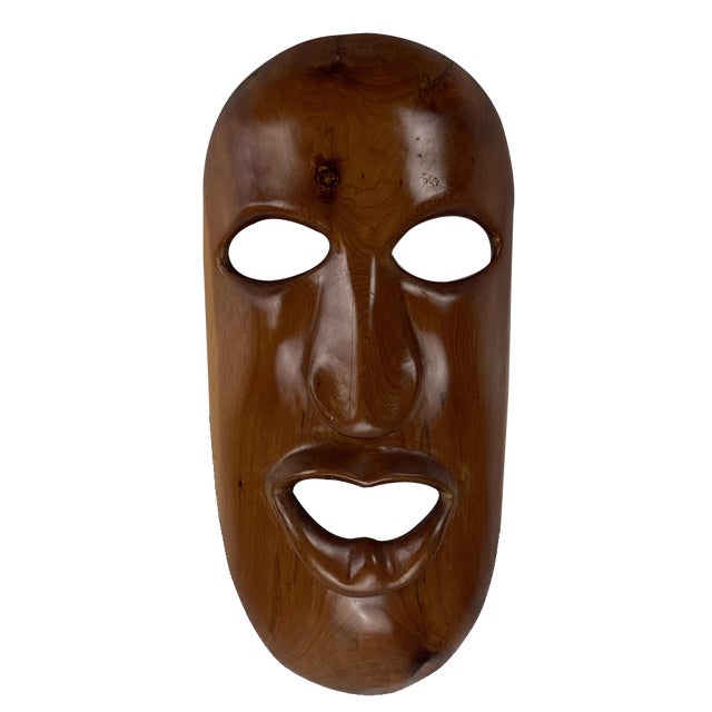 Large Mid-Century Teak Mask, 1950s For Sale