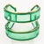 Green Lucite and Brass Cuff Bangle Bracelet For Sale - Image 16 of 16