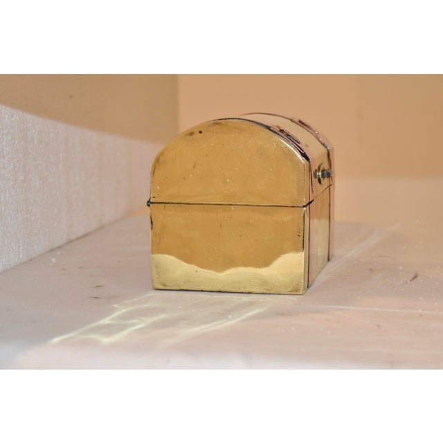 Late 19th Century Brass and Copper Strapped Box For Sale - Image 4 of 6