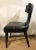 Original Retail: $2397, Stylish Global Views Modern Black Leather Anvil Back Side Chair, dark walnut finished wood legs,...