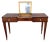 Elegant French Art Deco Madagascar Rosewood and brass dressing table vanity desk, featuring sleek tapered legs, brass-...
