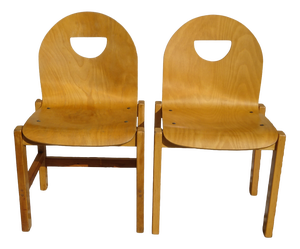 Light Beech Dining Chairs, Set of 2