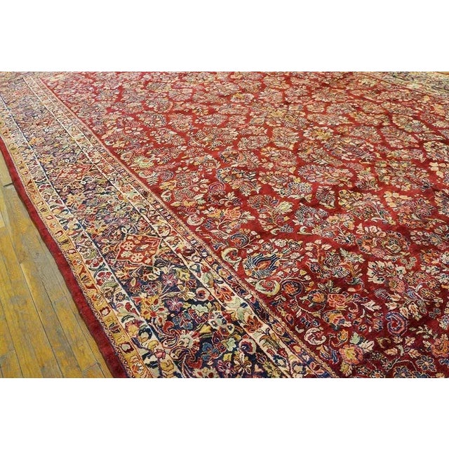 Antique Persian Sarouk Rug 11'. 4" x. 17' 9" For Sale In New York - Image 6 of 6