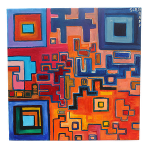 Modern Abstract Painting on Canvas “Labyrinth” by Serg Graff | Coa | Signed