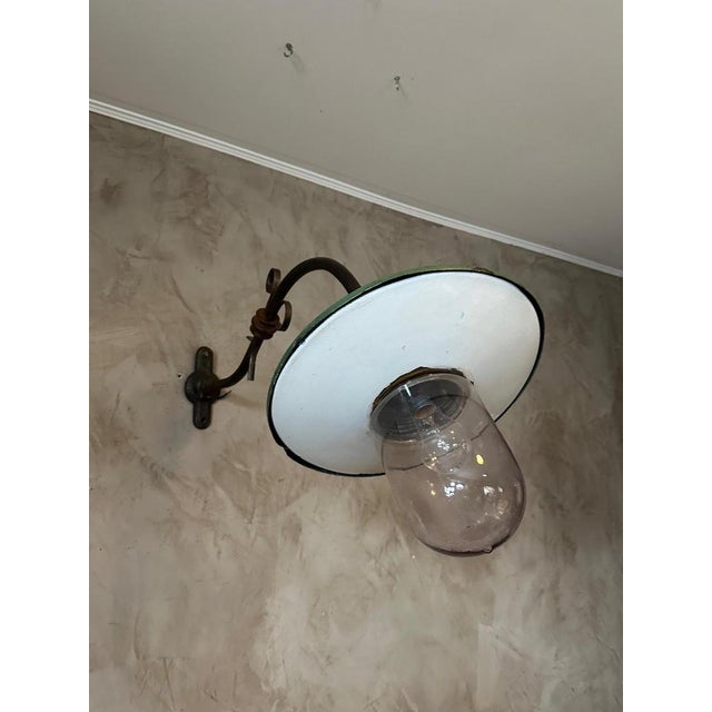 Forest Green Industrial Wall Lamp in Metal For Sale - Image 8 of 16