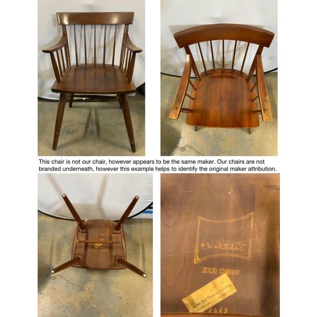 Mid-Century Willett Furniture Company Solid Cherry Spindle-Back Armchairs For Sale - Image 18 of 18