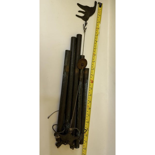 Mid-Century Modern Patinated Bronze Wind Chimes in the Style of Walter Lamb - 27" For Sale - Image 15 of 15