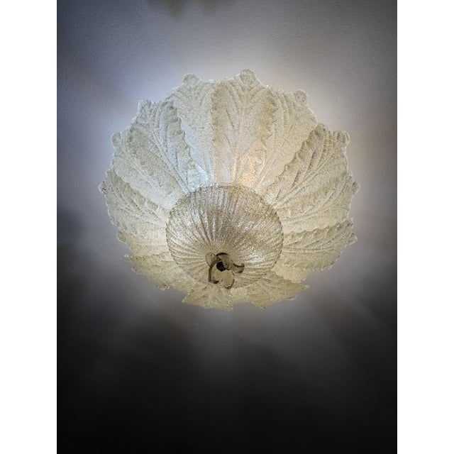 Gold Venetian Murano Glass Hanging Lamp in the style of Barovier & Toso, 1980s For Sale - Image 8 of 13